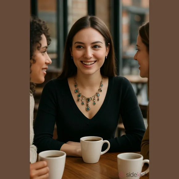 Bohemian Luxury Looking Multicolored Women's Glass Stones Necklace ,New - Picture 2 of 4